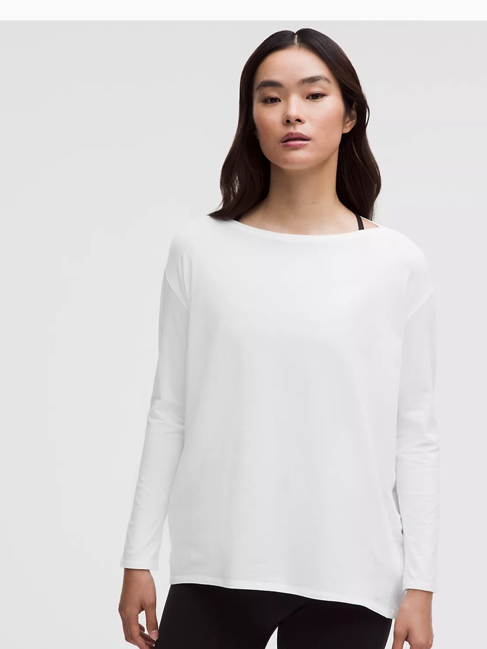 lululemon athletica Back in Action Lightweight Long Sleeve Boatneck Top - White